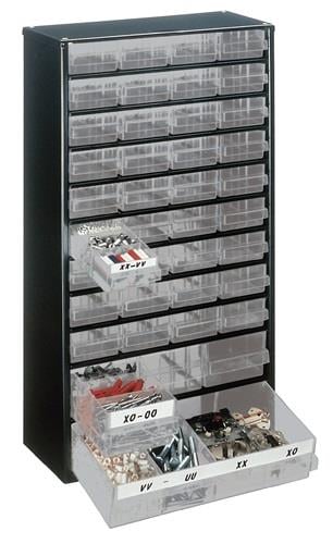 raaco Kleinteilemagazin B 306 x T 150 x H 552 mm Stahlblech mit Gummifüßen - 137430