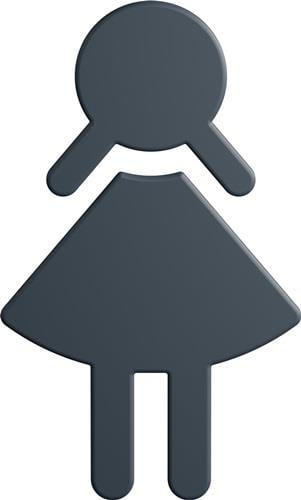 HEWI Symbol Frau 801.91B020 PA Farb-Nr.92 B.87mm H.150mm S.3mm - 801.91B020 92