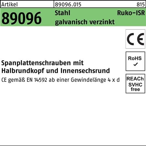 Spanplattenschraube R 89096 HAKO ISR 4 x 16 -T20 Stahl galv. verzinkt 200St. FS