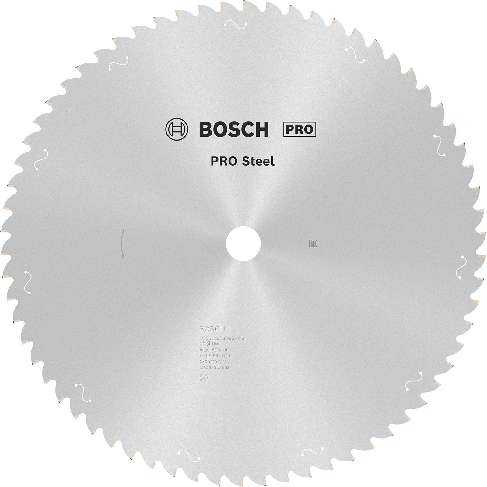 Bosch PRO Steel Sägeblatt für Kreissägen Netz- / kabelgebunden 355 x 2,2 x 25,4 mm T66 - 2608844870