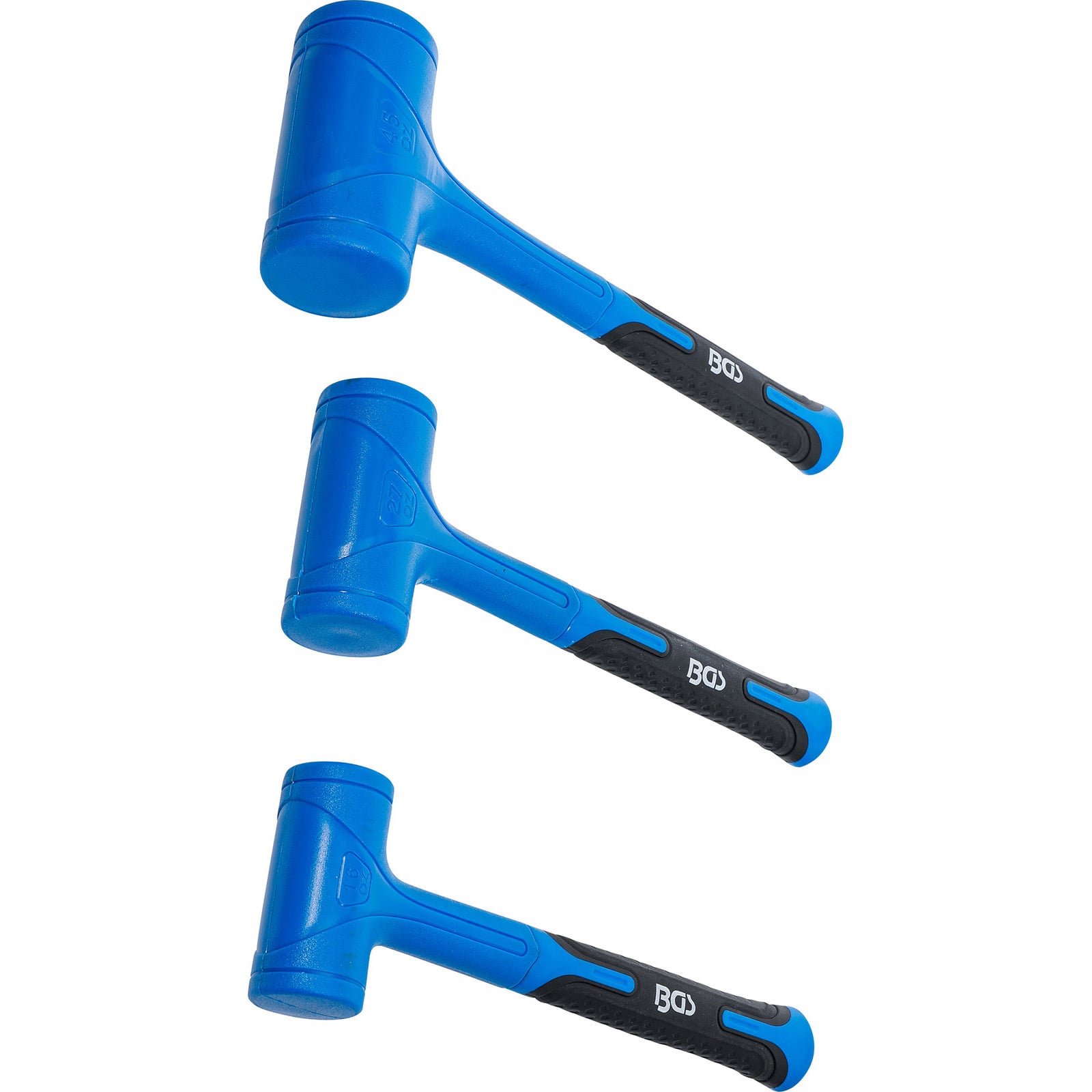 BGS Schonhammer-Satz rückschlagfrei Ø 47 / 55 / 65 mm 450 / 765 / 1.275 g 3tlg. - 74442