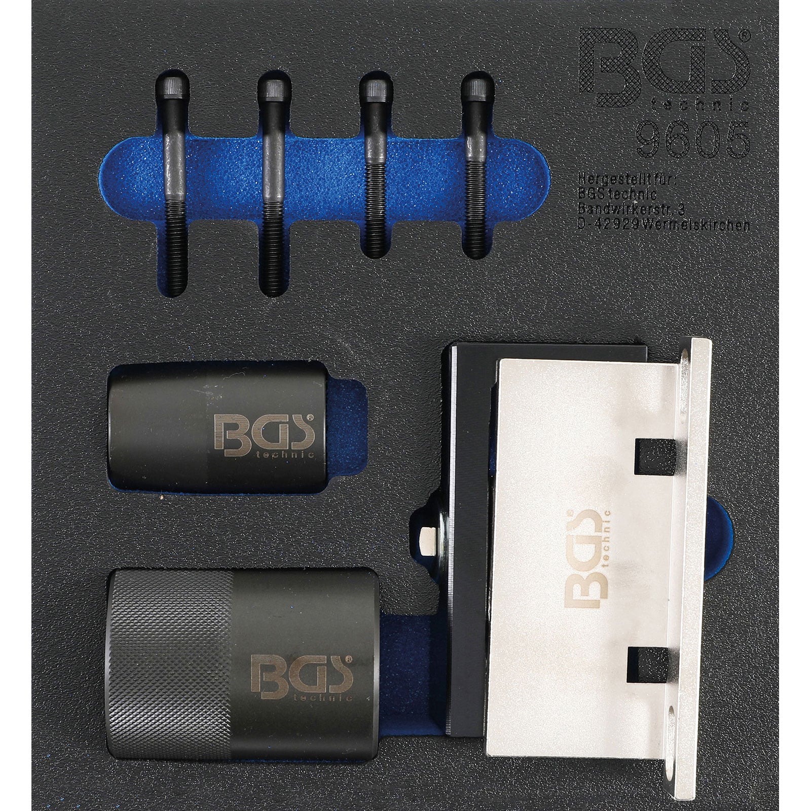 BGS Werkstattwageneinlage 1/6: Nockenwellen-Haltewerkzeug- und Kurbelwellendichtring-Werkzeug-Satz für Ford / Volvo 2.5 Turbo - 9605