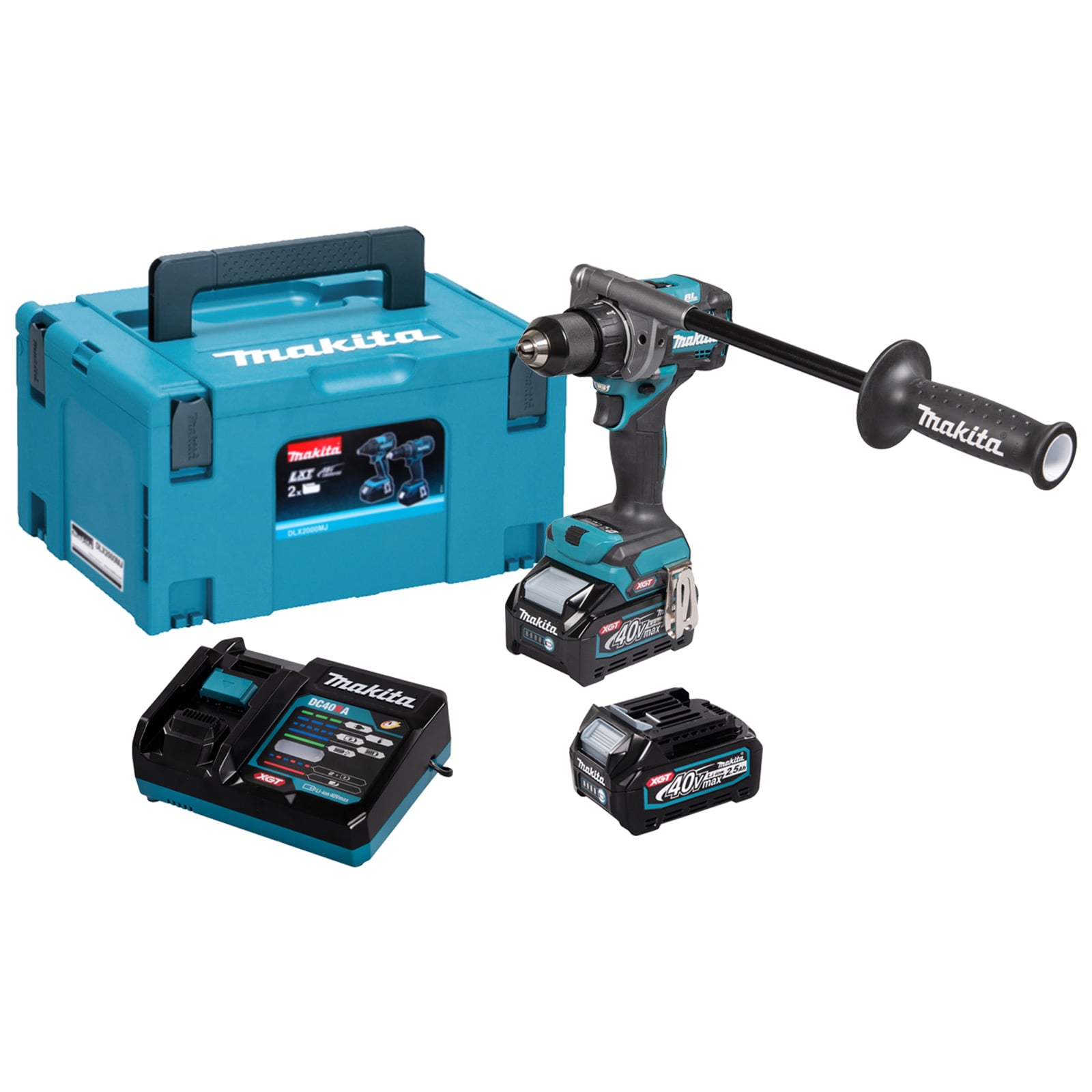 Makita DF001GD201 Akku-Bohrschrauber 40V / 2,5 Ah, 2 Akkus + Ladegerät im MAKPAC