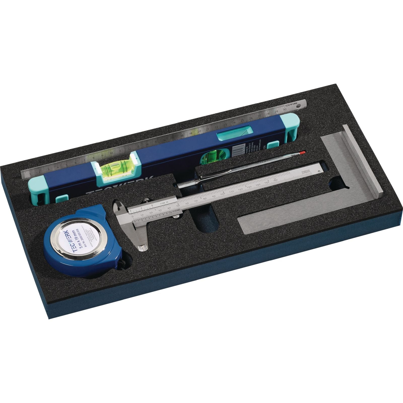 Werkzeugmodul 6-tlg.1/3-Modul Messwerkzeugsatz TECWERK