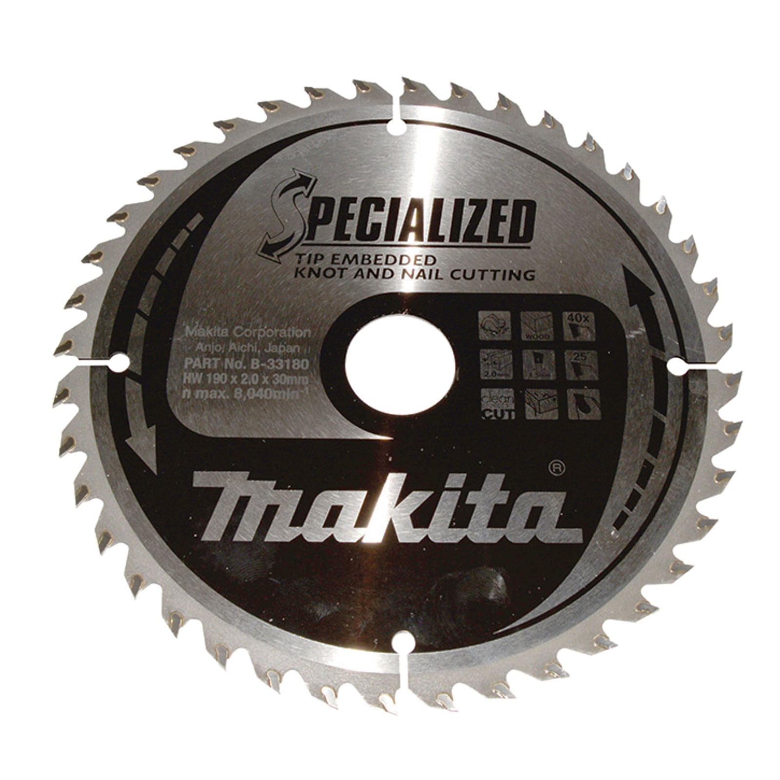 Makita SPECIALIZED Sägeblatt 190x30x40Z - B-33180