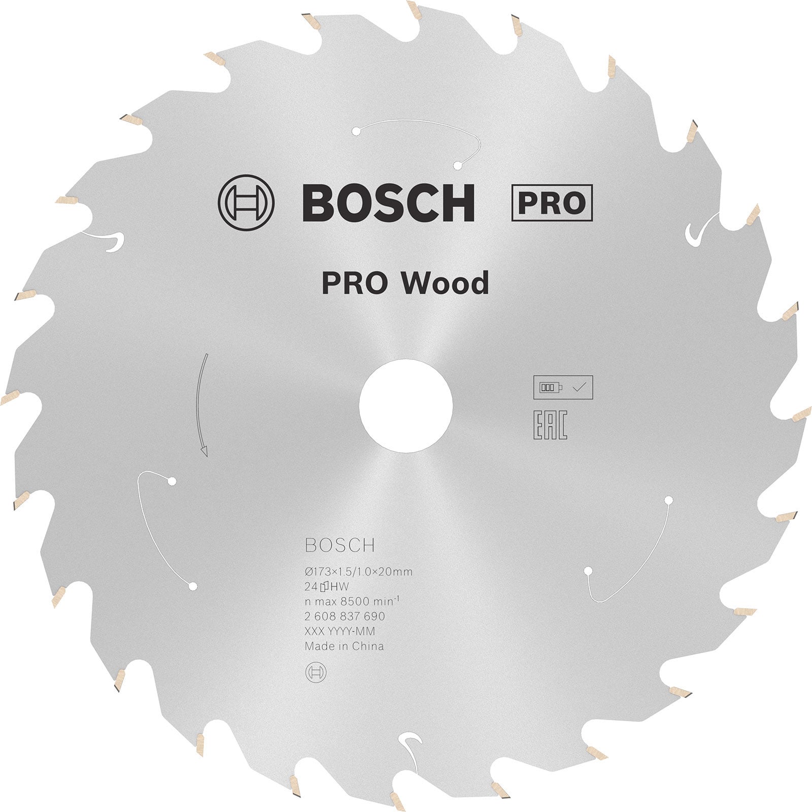 Bosch PRO Wood cordless Blatt für Kreissägen 173 x 1,5 x 20 mm - 2608837690