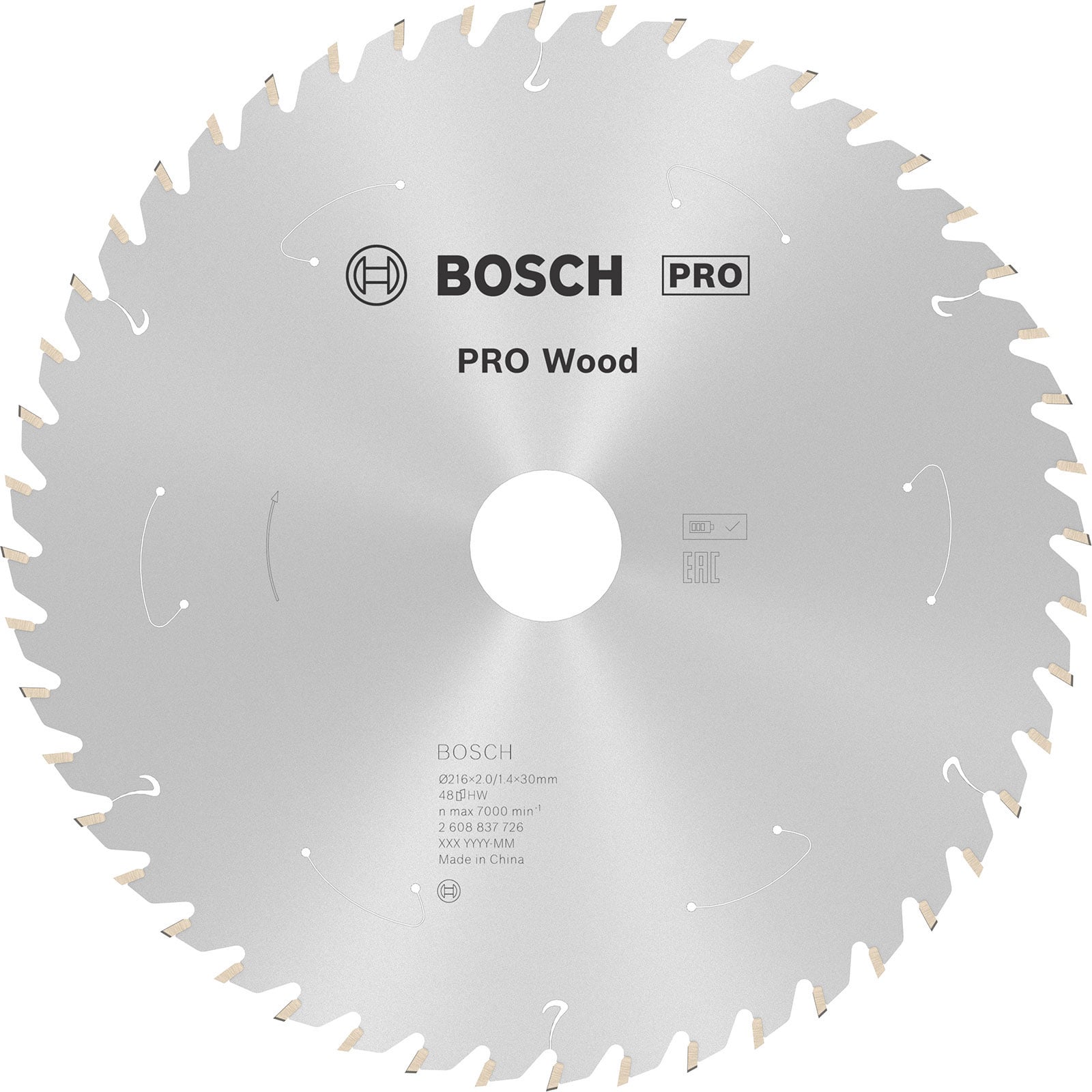 Bosch PRO Wood cordless Blatt für Kreissägen 216 x 1,7 x 30 mm - 2608837726