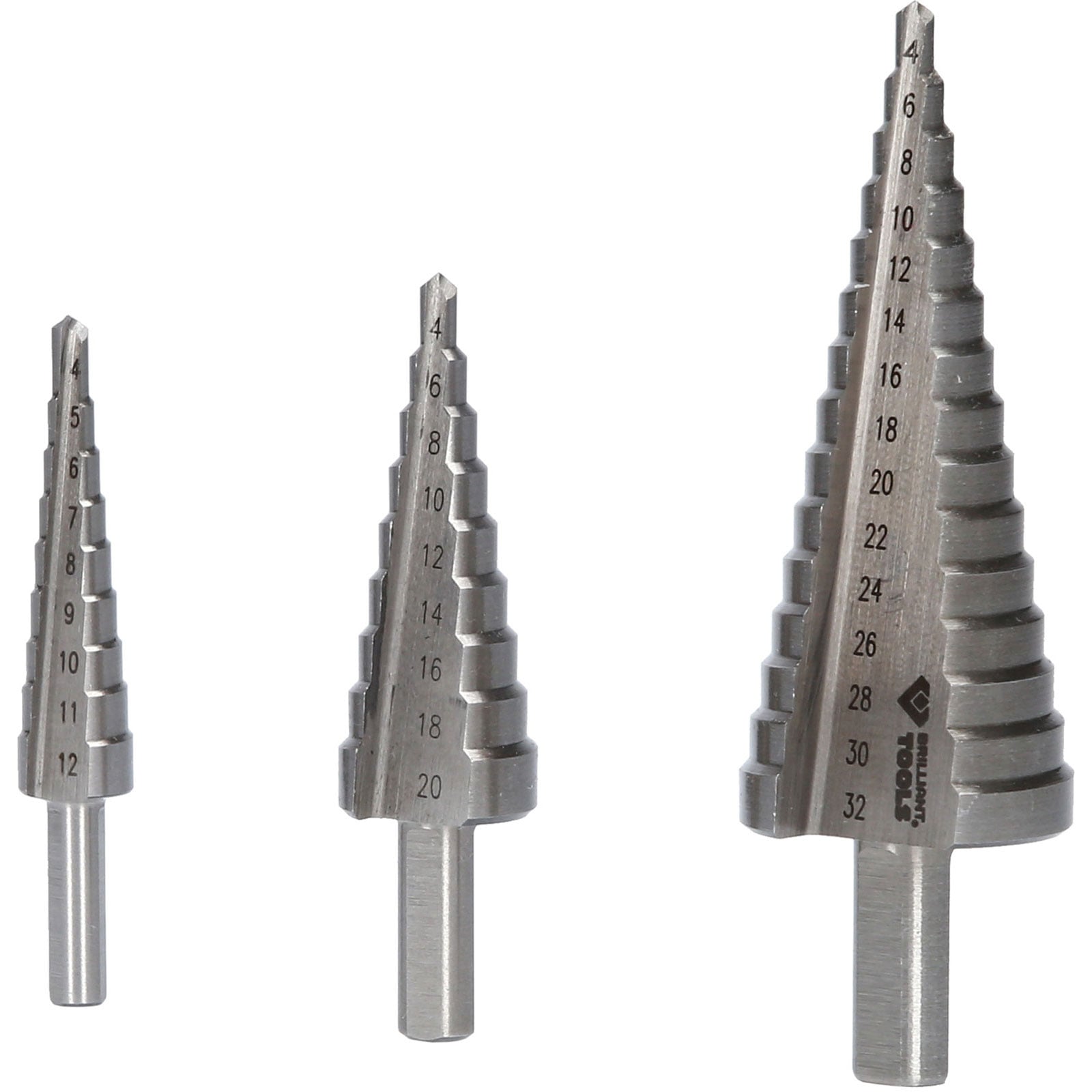 BRILLIANT TOOLS Stufenbohrer-Satz 3tlg. Ø 4 - 32 mm - BT101925