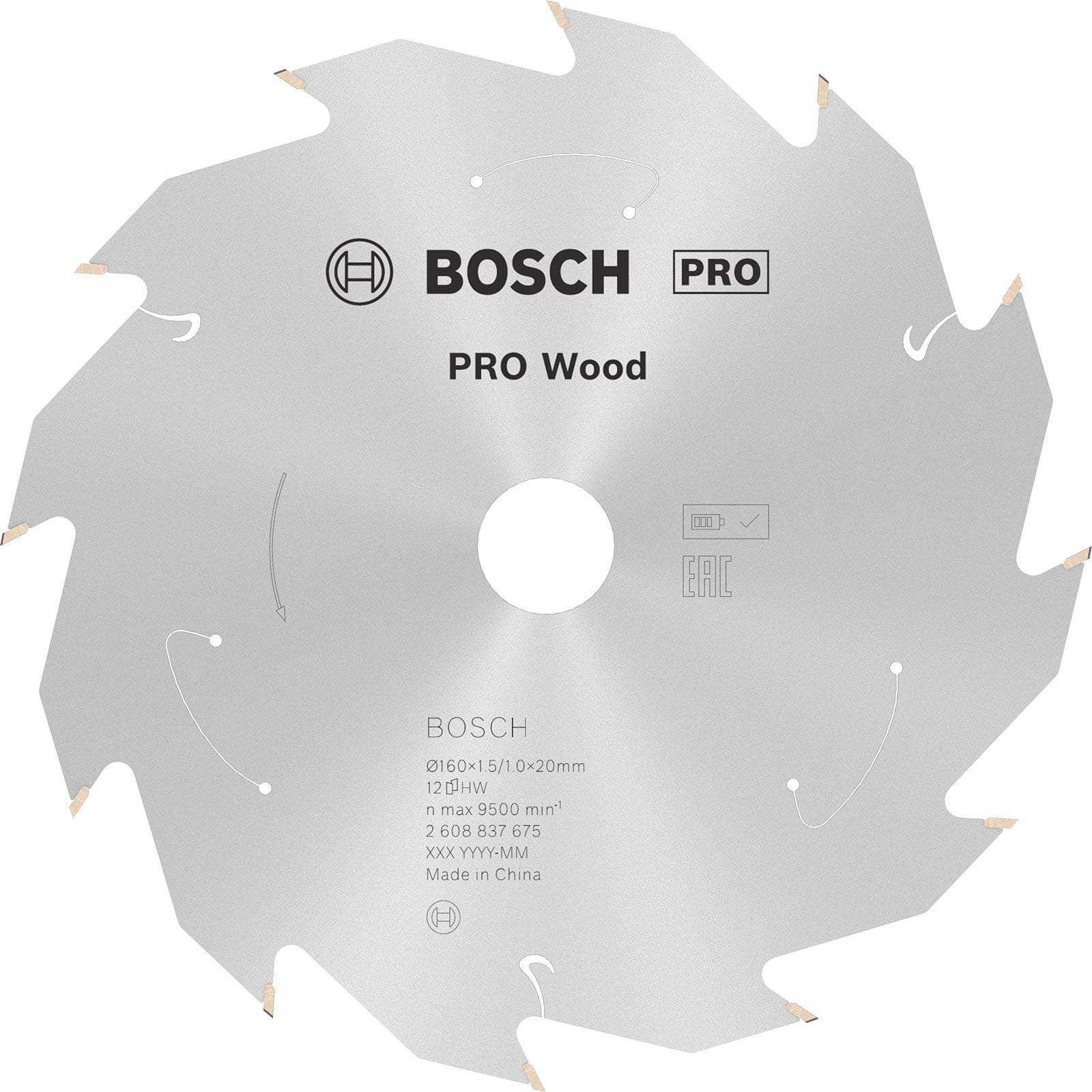 Bosch PRO Wood cordless Blatt für Kreissägen 160 x 1,5 x 20 mm - 2608837675
