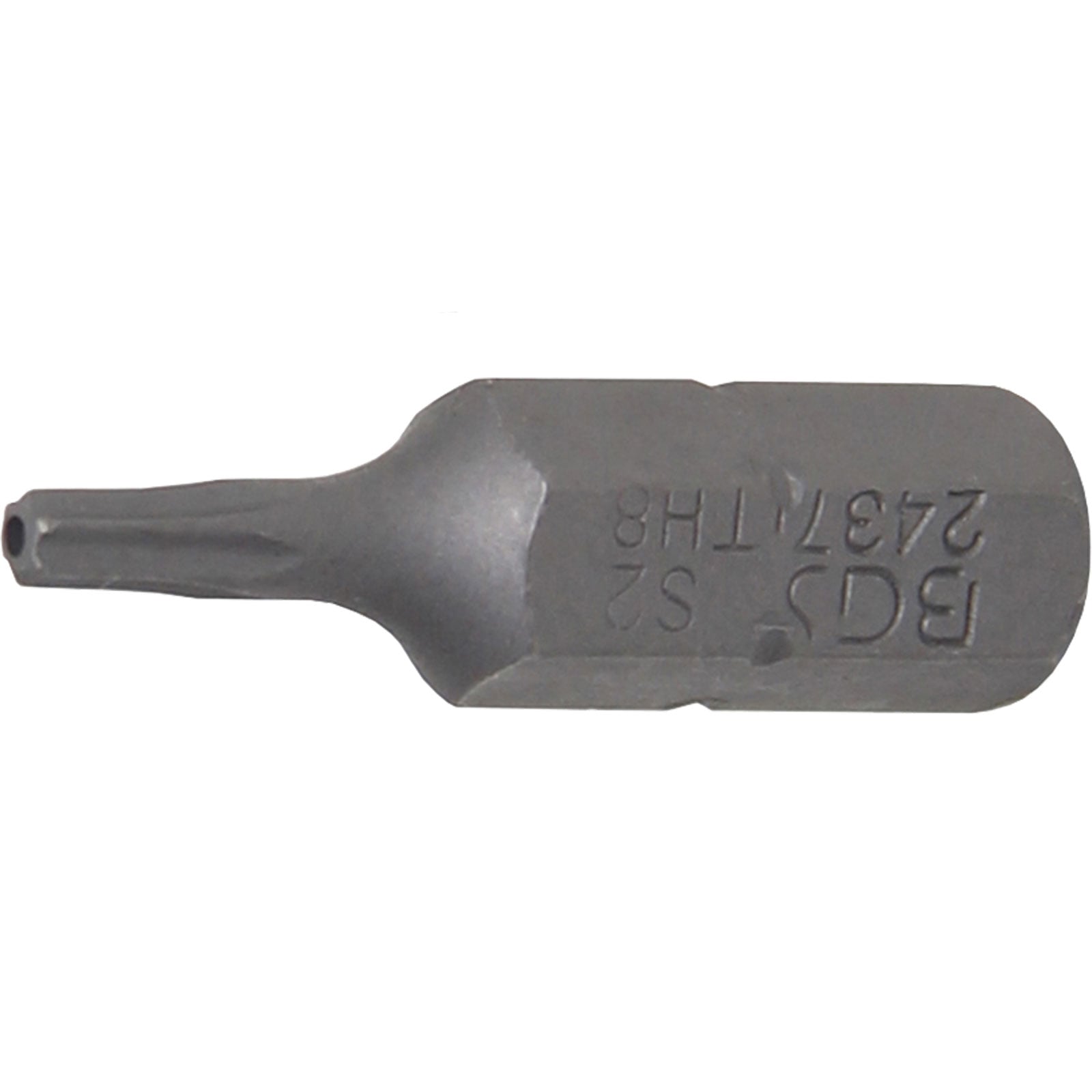 BGS Bit Antrieb Außensechskant 6,3 mm (1/4") T-Profil (für Torx) mit Bohrung T8 - 2437