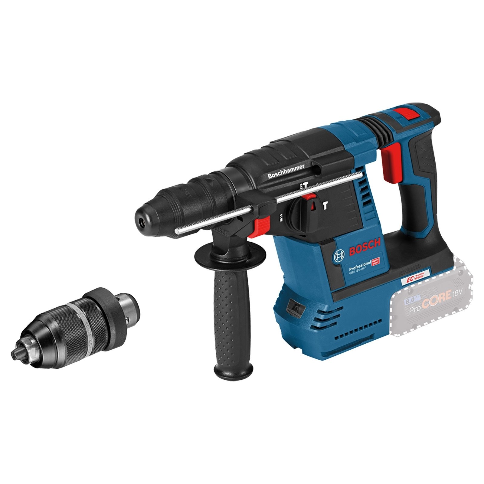 Bosch Akku-Bohrhammer GBH 18V-26 F Solo inkl. Zubehör-Set - 0611910000 Bosch Akku-Bohrhammer GBH 18V-26 F Solo inkl. Zubehör-Set - 0611910000