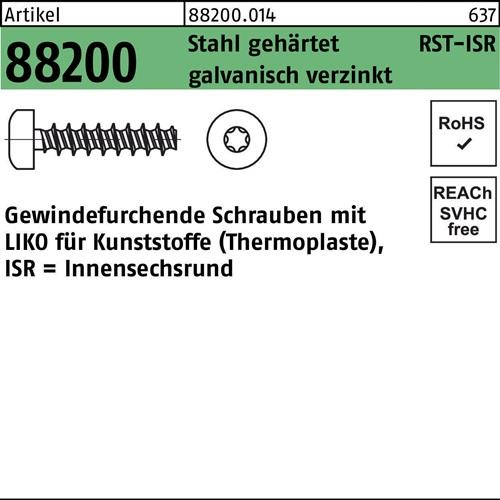 Gewindefurchendeschraube R 88200 Liko ISR 4x12-T20 Stahl geh.galv.verz. 500St.
