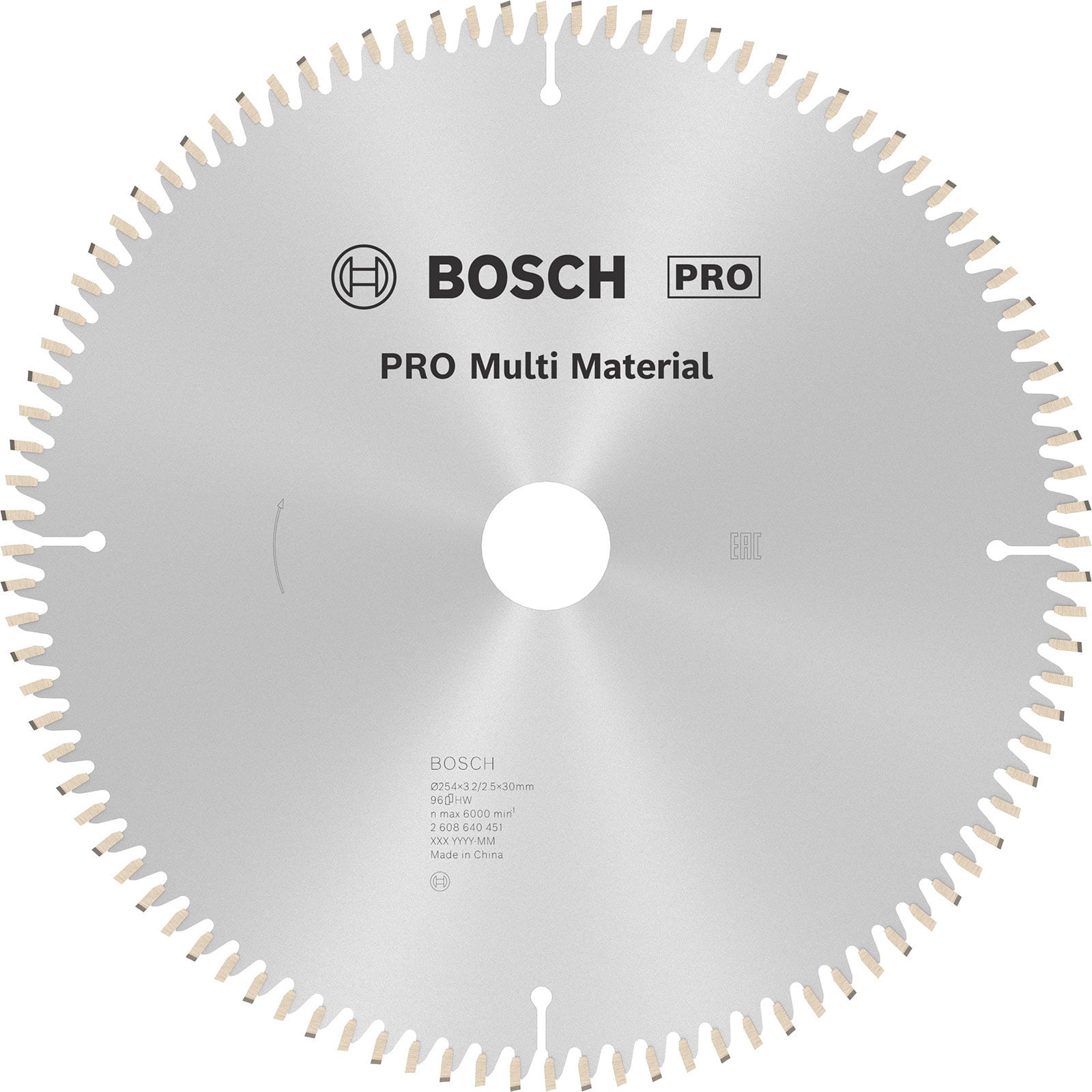 Bosch PRO Multi Material Kreissägeblatt 254 x 3,2 x 30 mm - 2608640451