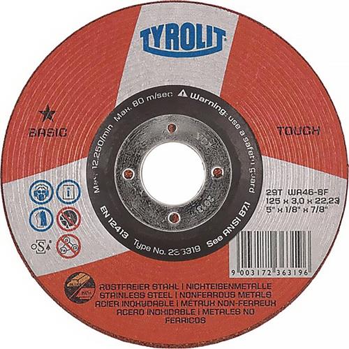 Schruppscheibe BASIC TOUCH D125xS3mmKörnung 46 gekr.TYROLIT