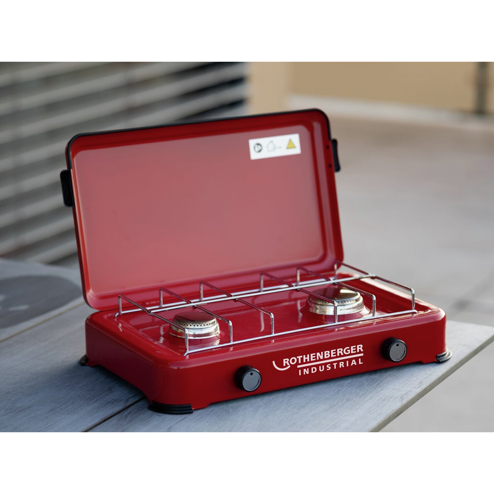 ROTHENBERGER Industrial Duo Campingkocher inkl. Schlauch & Regler mit Gas OFF Set - 1500005397