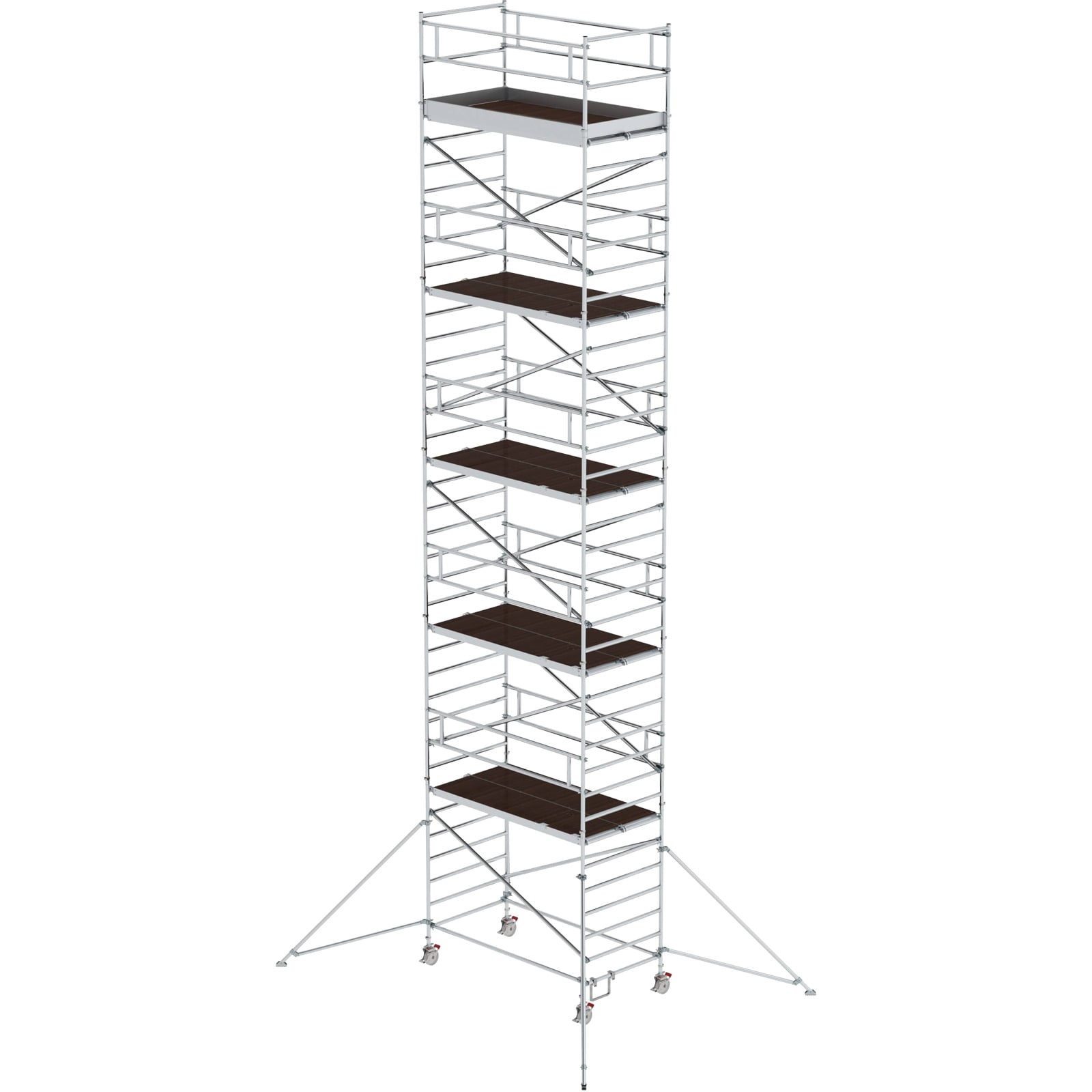 Günzburger Steigtechnik Rollgerüst 1,35 x 2,45 m mit Ausleger & Doppel-Plattform Plattformhöhe 10,35 m - 168036