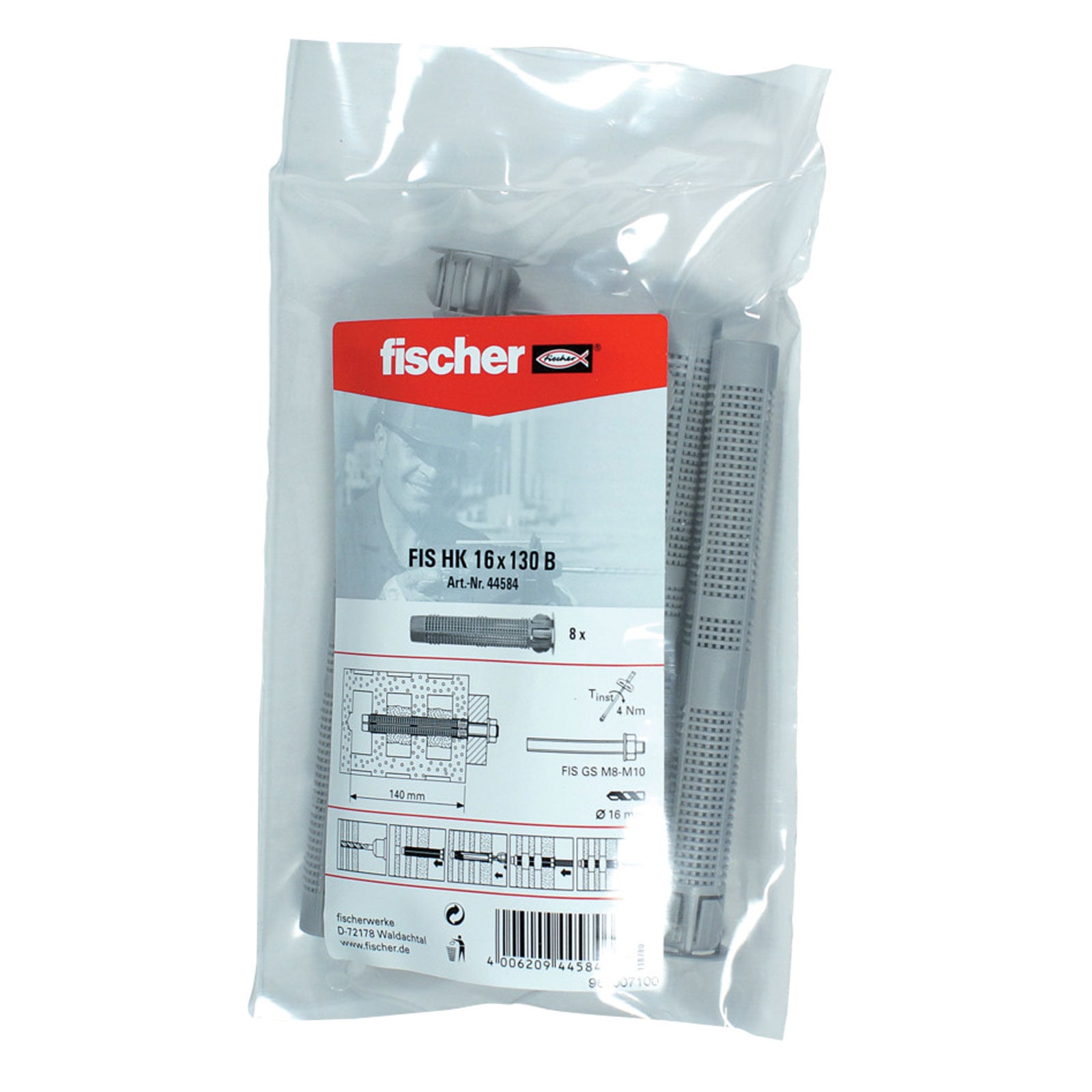Fischer 8x Ankerhülse FIS H 16 x 130 K Kunststoff - 044584
