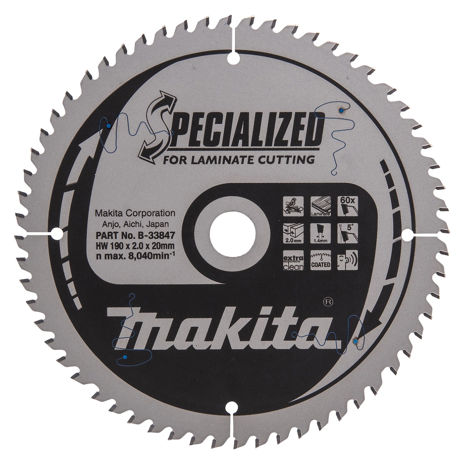 Makita SPECIALIZED Sägeblatt 190x20x60Z - B-33847