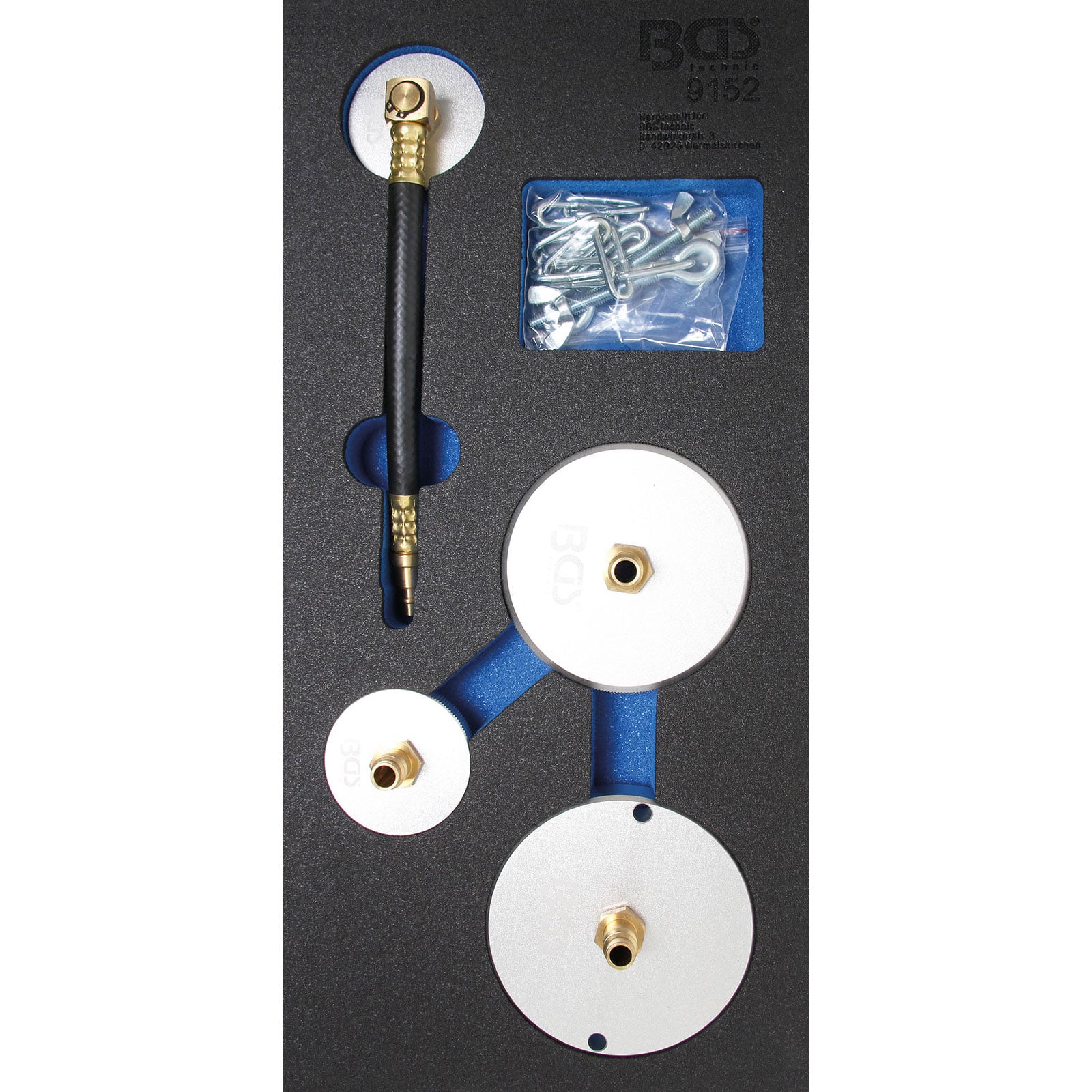 BGS Werkstattwageneinlage 1/3: Adapter-Satz für Druckluft-Bremsenentlüfter 4tlg. - 9152