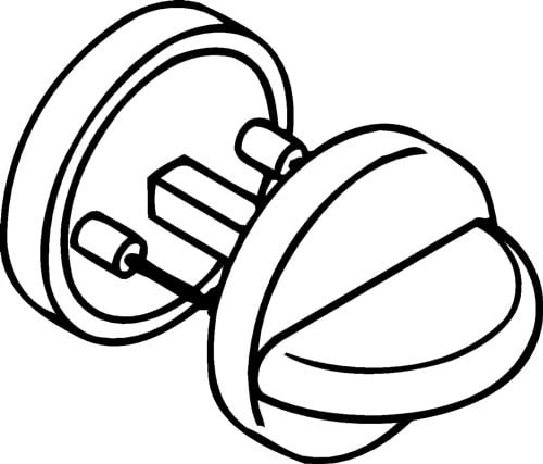 HEWI Schlüsselrosetten-Paar 306.23PBNR 90 Ku.90 Schildst.10,5mm WC/FBM rd - 306.23PBNR 90