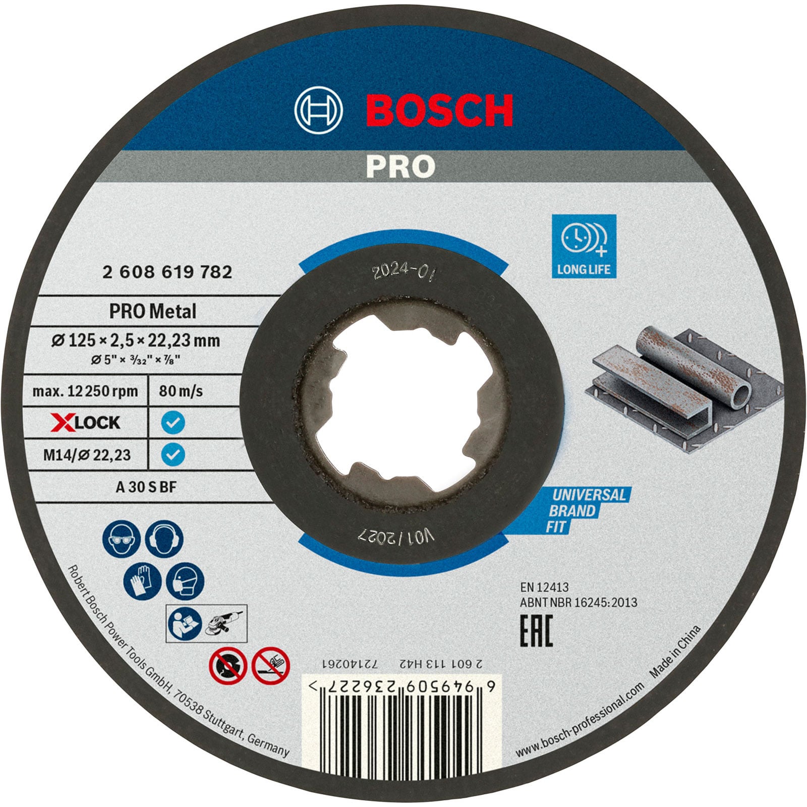 Bosch PRO Metal X-Lock Trennscheibe 125 x 2,5 x 22,23 mm - 2608619782