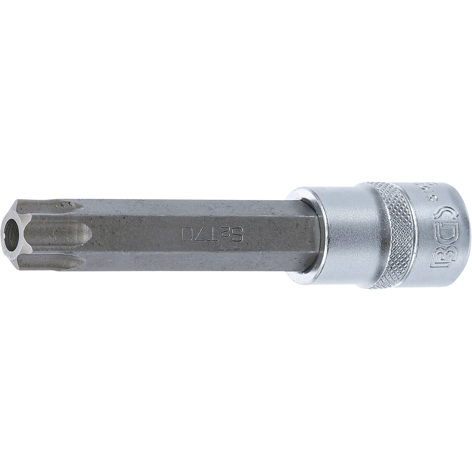 BGS Bit-Einsatz Länge 110 mm Antrieb Innenvierkant 12,5 mm (1/2") T-Profil (für Torx) mit Bohrung T70 - 5103-TB70