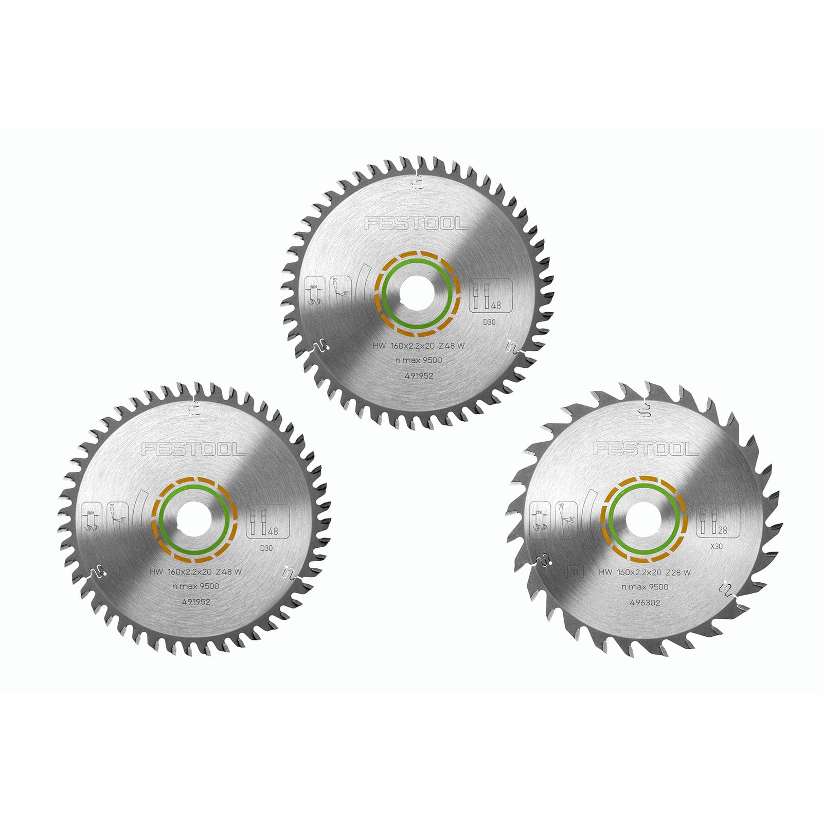 Festool Kreissägeblatt-Set KSB-SORT/3 W 160x2,2 - 578565