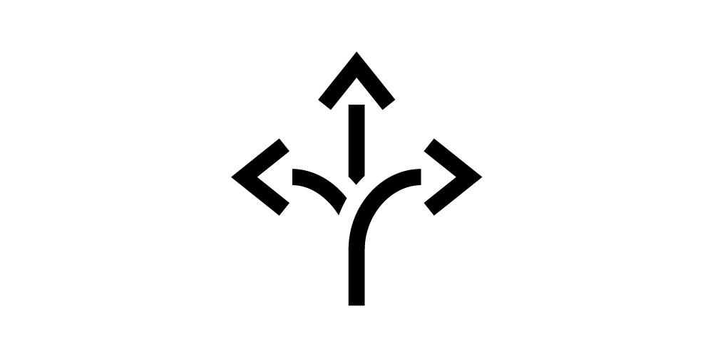 Symbol für Flexibilität und Entscheidungsfreiheit Symbol für Flexibilität und mehrere Richtungen