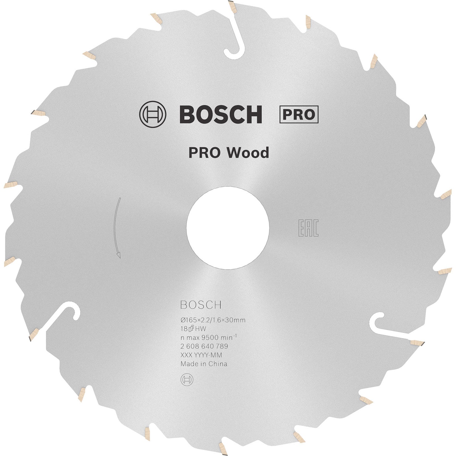 Bosch PRO Wood Kreissägeblatt 165 x 2,2 x 30 mm - 2608640789