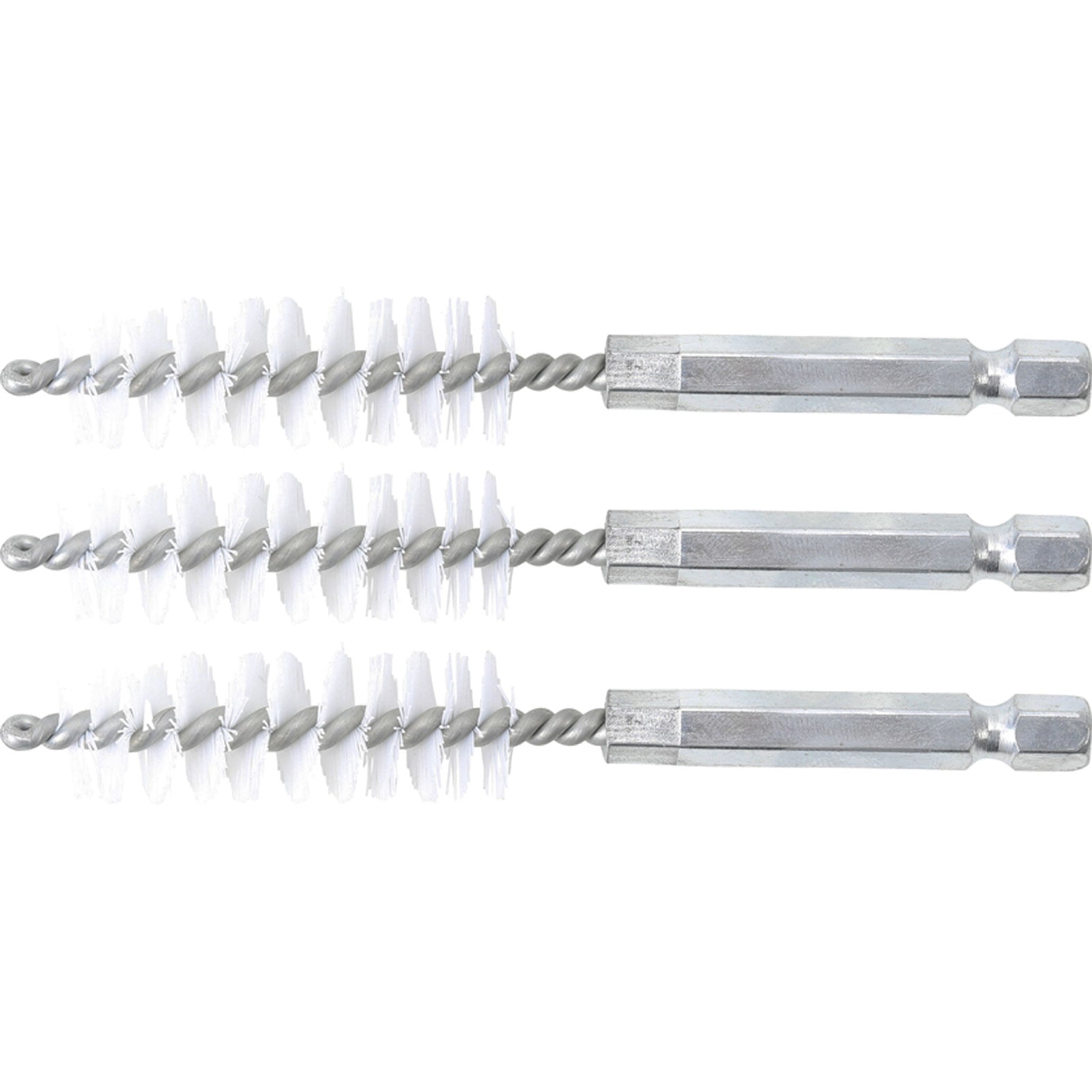 BGS Nylonbürste 14 mm Antrieb Außensechskant 6,3 mm (1/4") 3tlg. - 3078-14-N