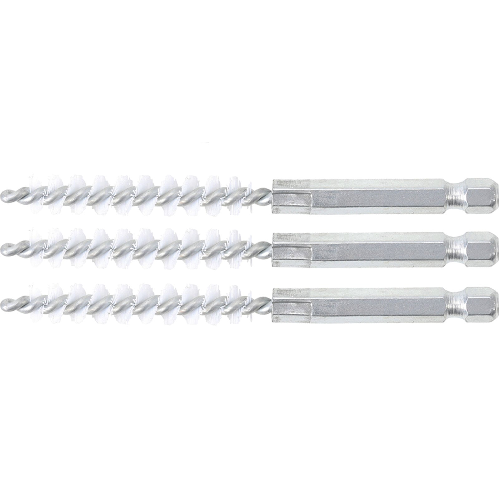 BGS Nylonbürste 9 mm Antrieb Außensechskant 6,3 mm (1/4") 3tlg. - 3078-9-N