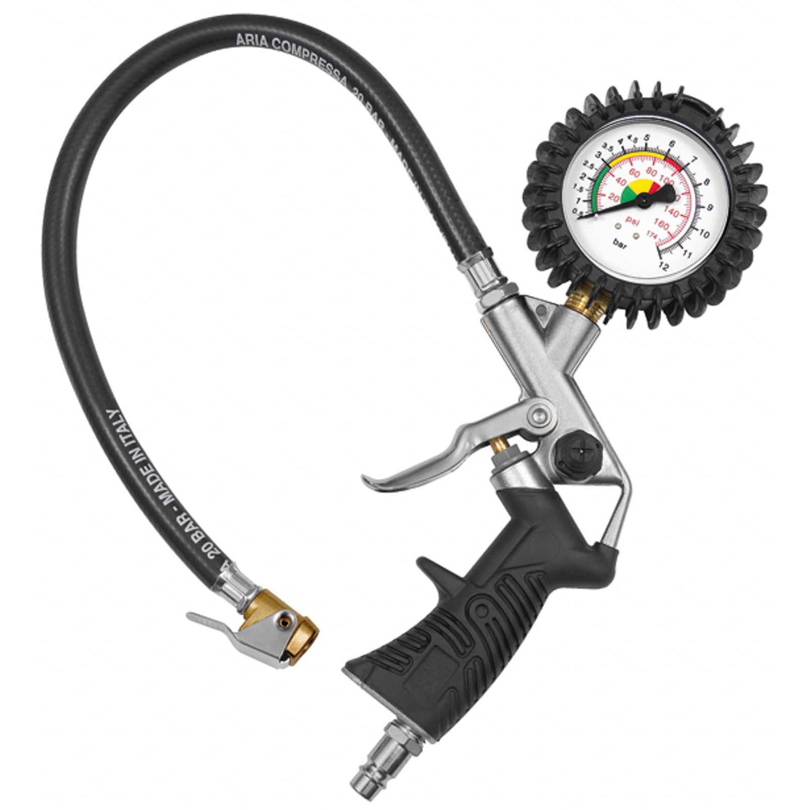 Riegler Standard-Handreifenfüllmesser MS Mano Ø 63 mm ungeeicht 0 - 12 bar starr  Pistolenform - 118500