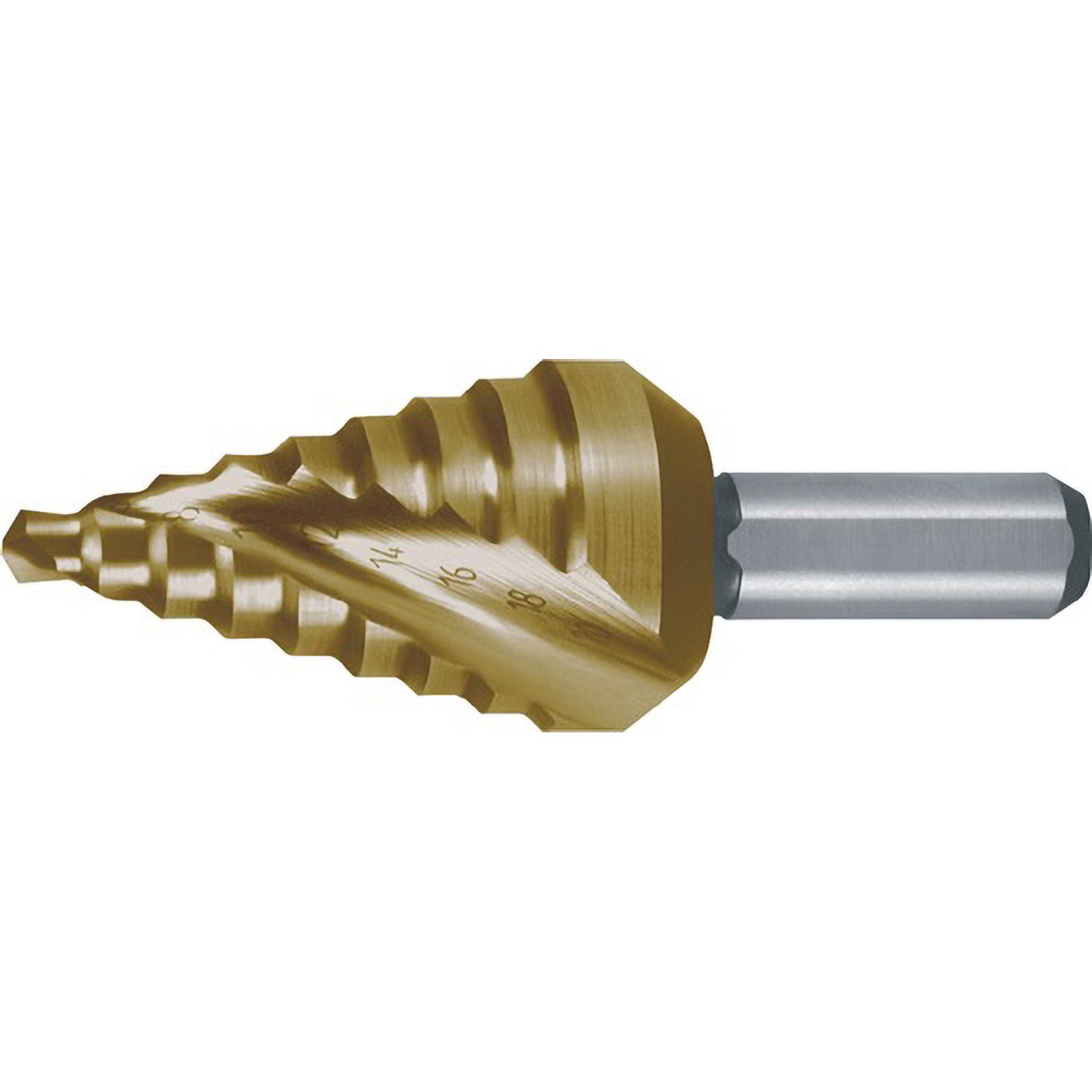 RUKO Stufenbohrer HSS-TiN spiralgenutet mit Kreuzanschliff kurz Ø 4 - 20 mm - 101062T