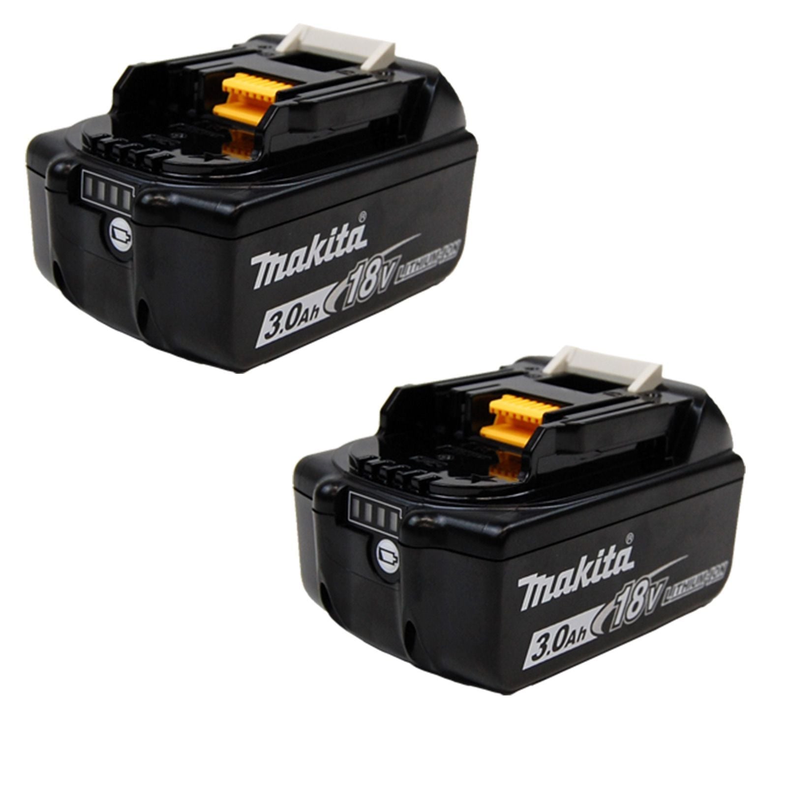 Makita 2x BL1830B Akku 3,0 Ah 18V Li-Ion mit Ladestandsanzeige - BL1830B-2