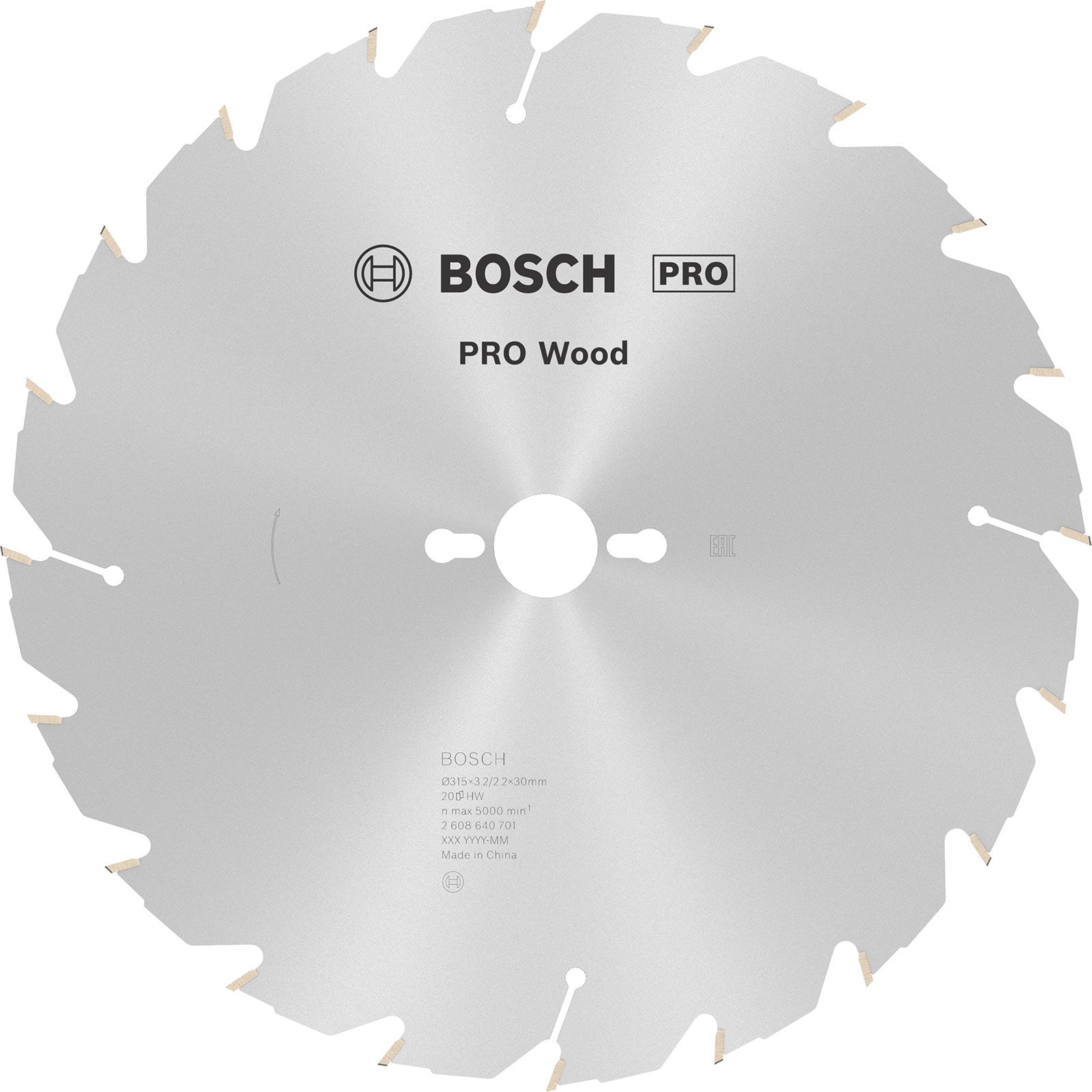 Bosch PRO Wood Kreissägeblatt 315 x 3,2 x 30 mm - 2608640701