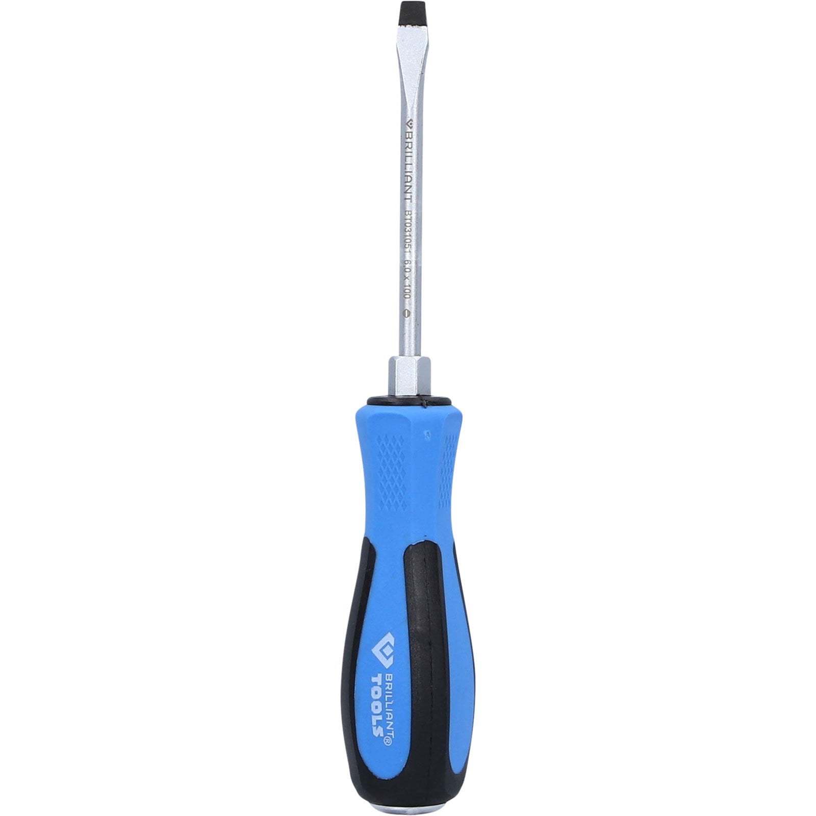 BRILLIANT TOOLS Schraubendreher Schlitz mit Schlagkappe 6,0 x 100 mm - BT031051