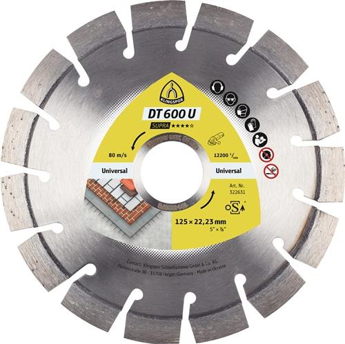 KLINGSPOR Diamanttrennscheibe DT 600 U Supra D.350mm Bohr.20mm 10mm 24mm - 325194