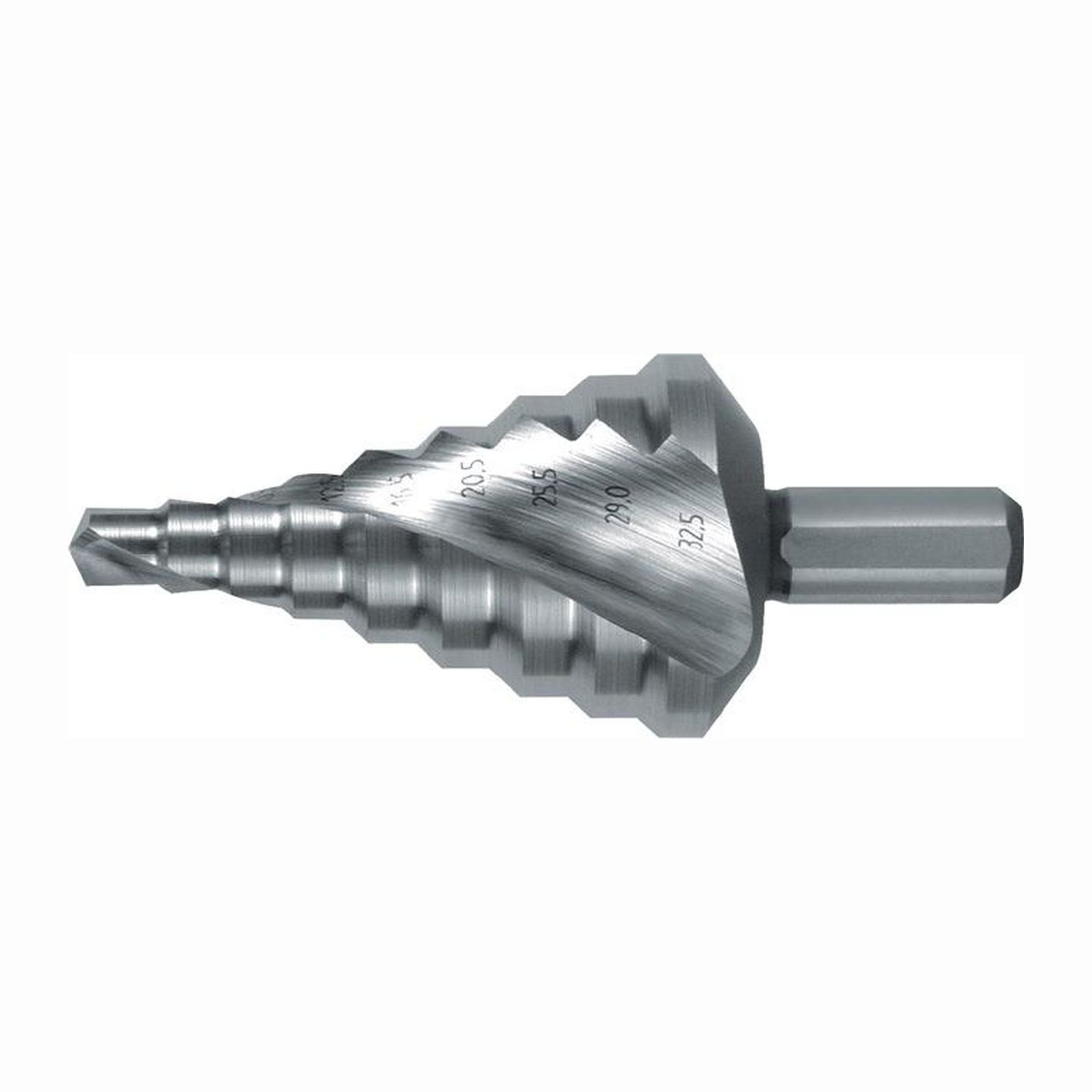 RUKO Stufenbohrer HSS spiralgenutet mit Kreuzanschliff für metrische Kabelverschraubungen
