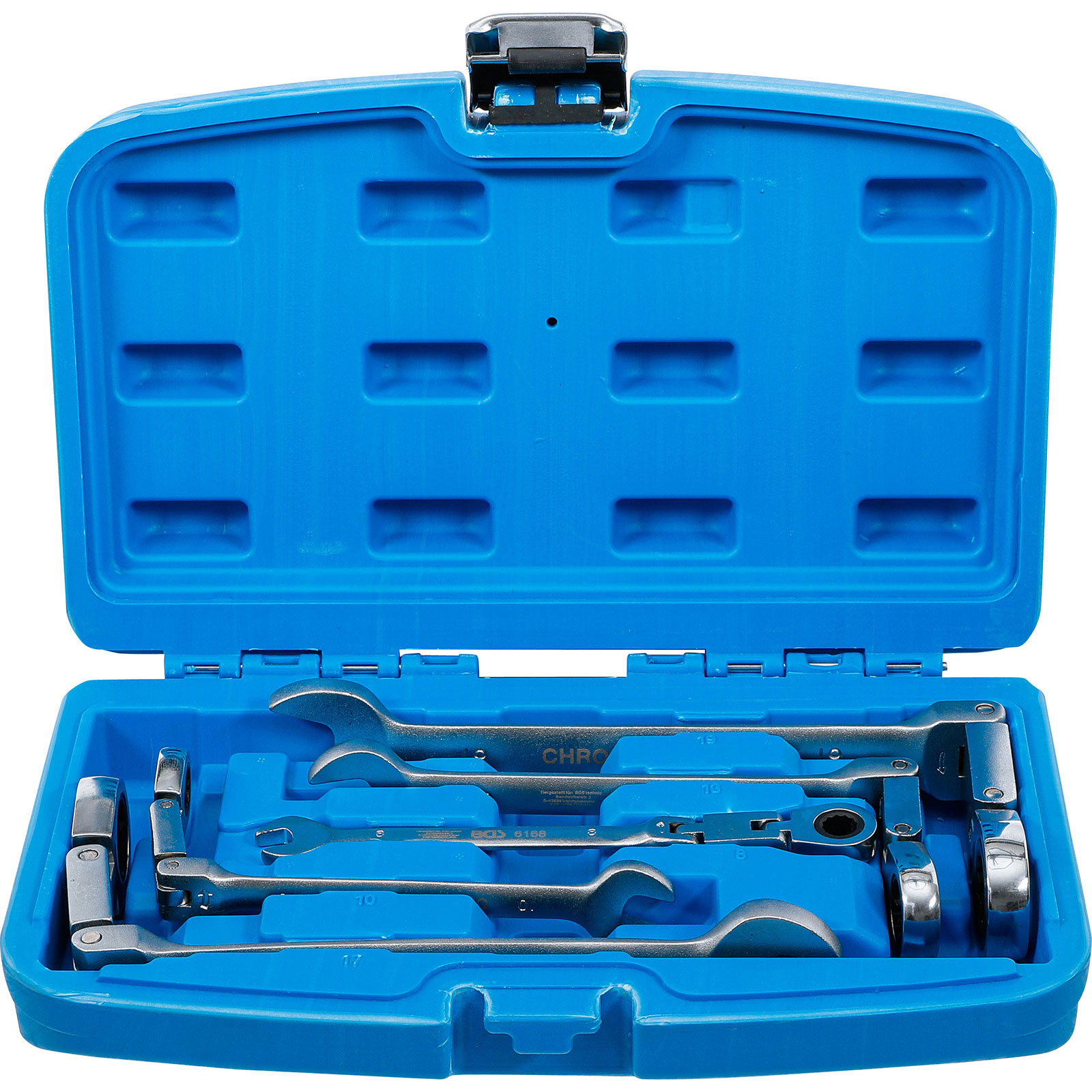 BGS Doppelgelenk-Ratschenring-Maulschlüssel-Satz abwinkelbar SW 8-19 mm 5tlg. - 6181