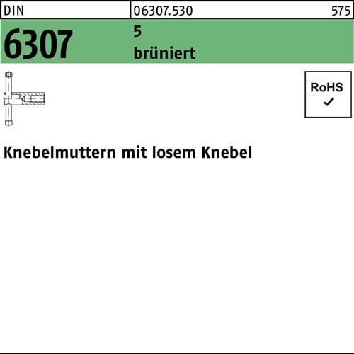 Knebelmutter DIN 6307 losen Knebel M12 5 brüniert 1 Stück