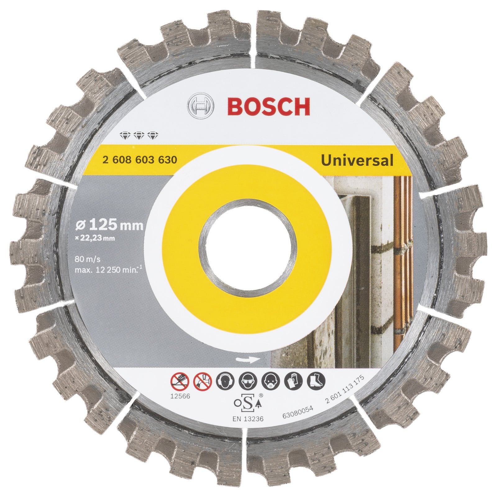 Bosch Diamanttrennscheibe Best for Universal, 125 x 22,23 x 2,2 x 12 mm -2608603630