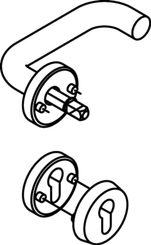 HEWI Halbgarnitur 111XAH22.130 VA XA 4-KT.8mm Schutzrosette - 111XAH22.130
