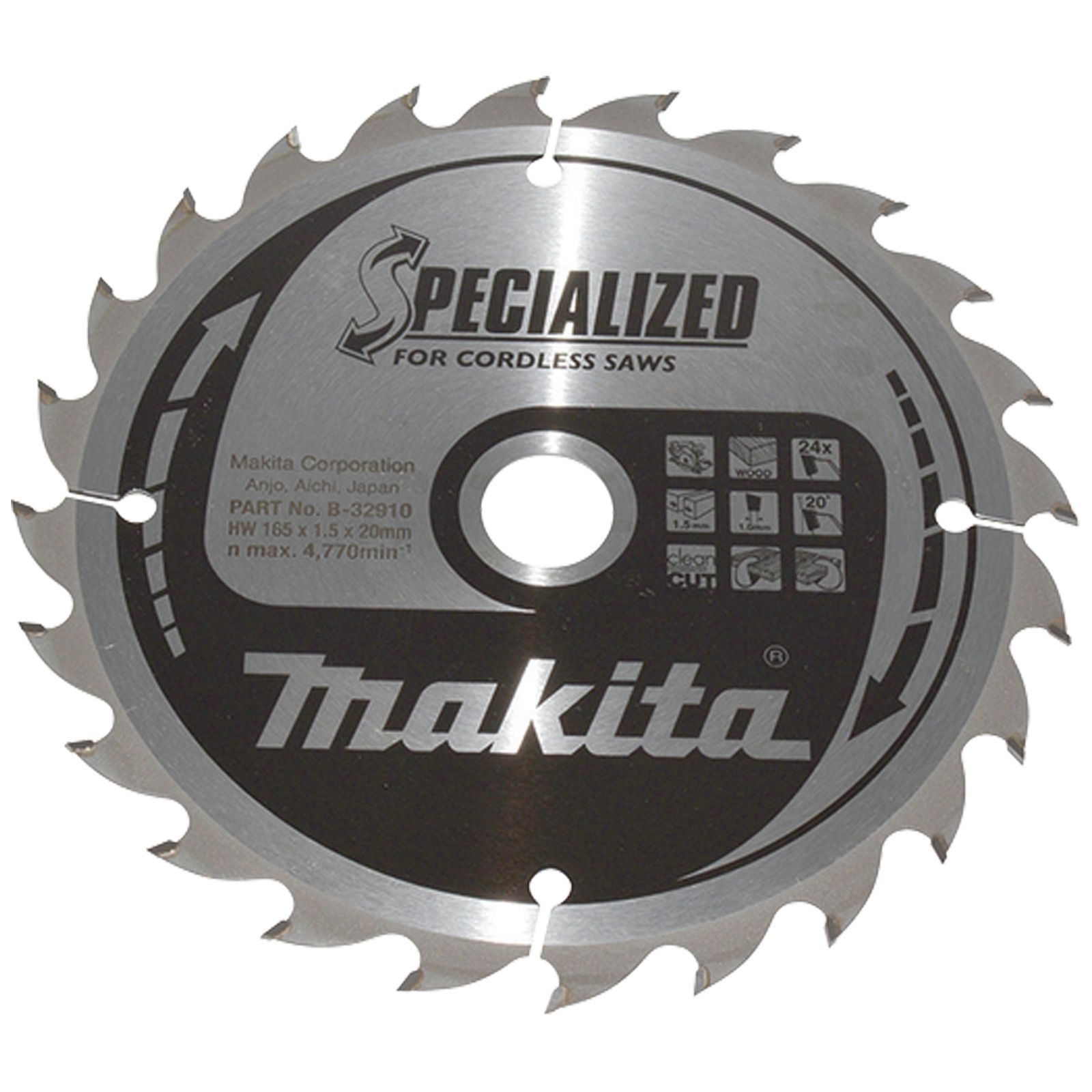 Makita SPECIALIZED Sägeblatt165x20x24Z - B-32910