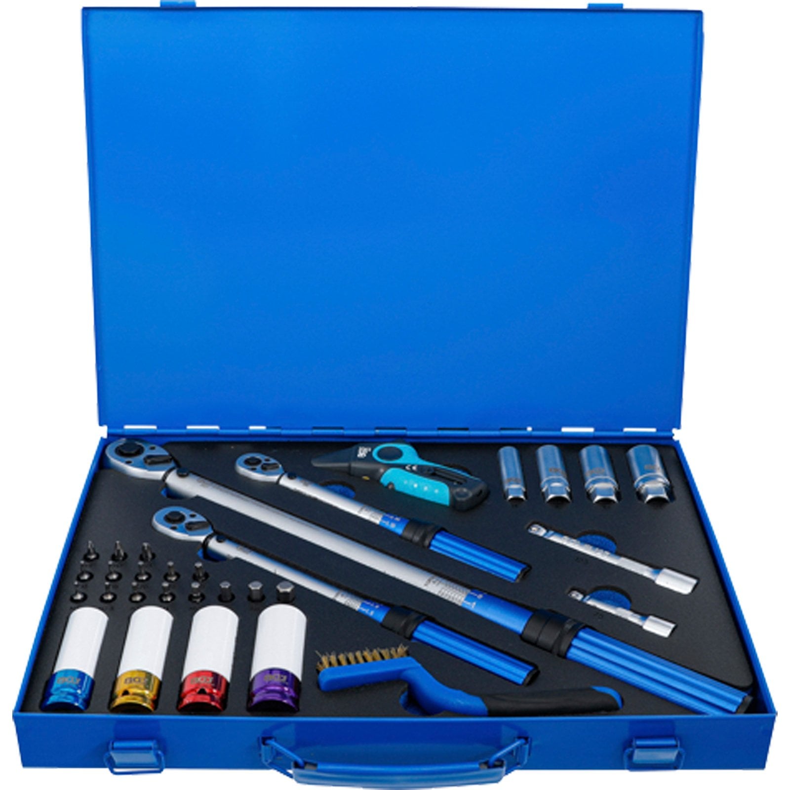 BGS Drehmomentschlüssel-Satz Abtrieb Außenvierkant 6,3 mm (1/4") 10 mm (3/8") 12,5 mm (1/2") | 31-tlg. - 74305