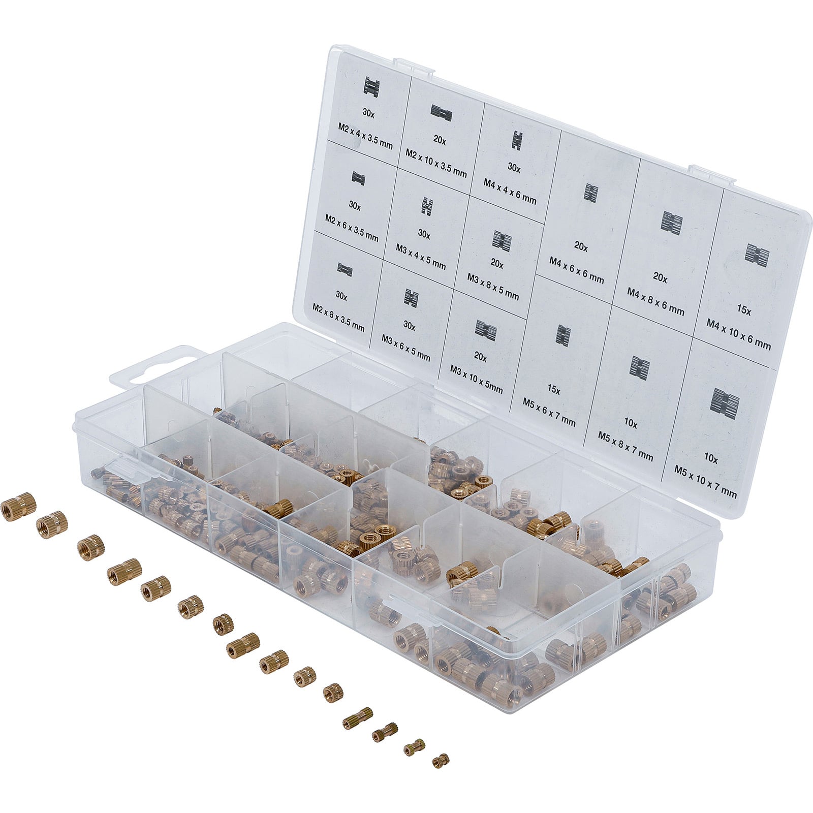 BGS Einpressmuttern-Sortiment Messing 330tlg. - 85223