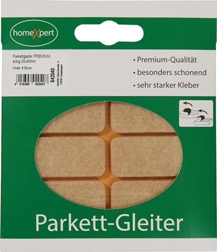 Parkettgleiter Premium 20 x 40mm Filz natur eck.selbstkl. - 542040