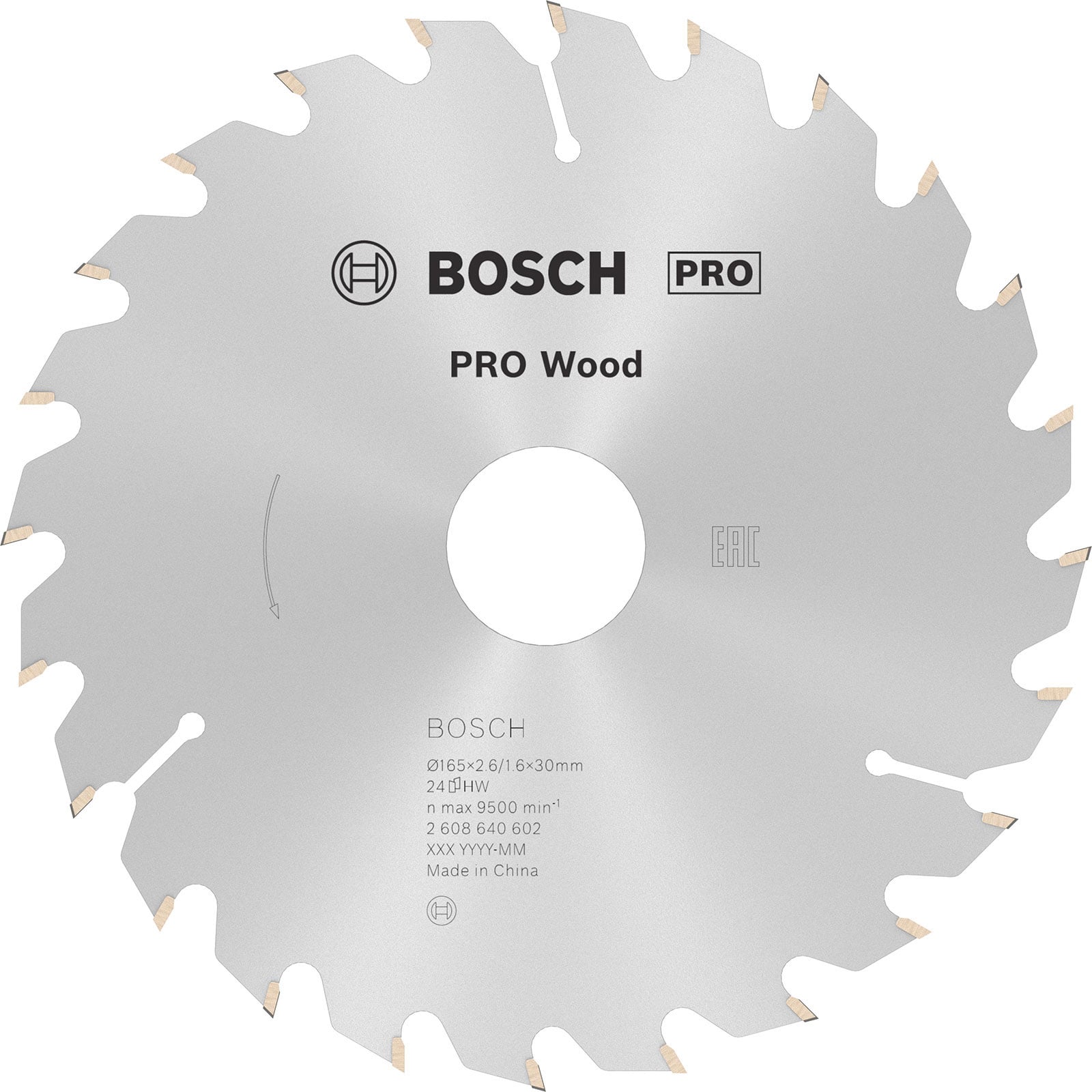 Bosch PRO Wood Kreissägeblatt 165 x 2,6 x 30 mm - 2608640602