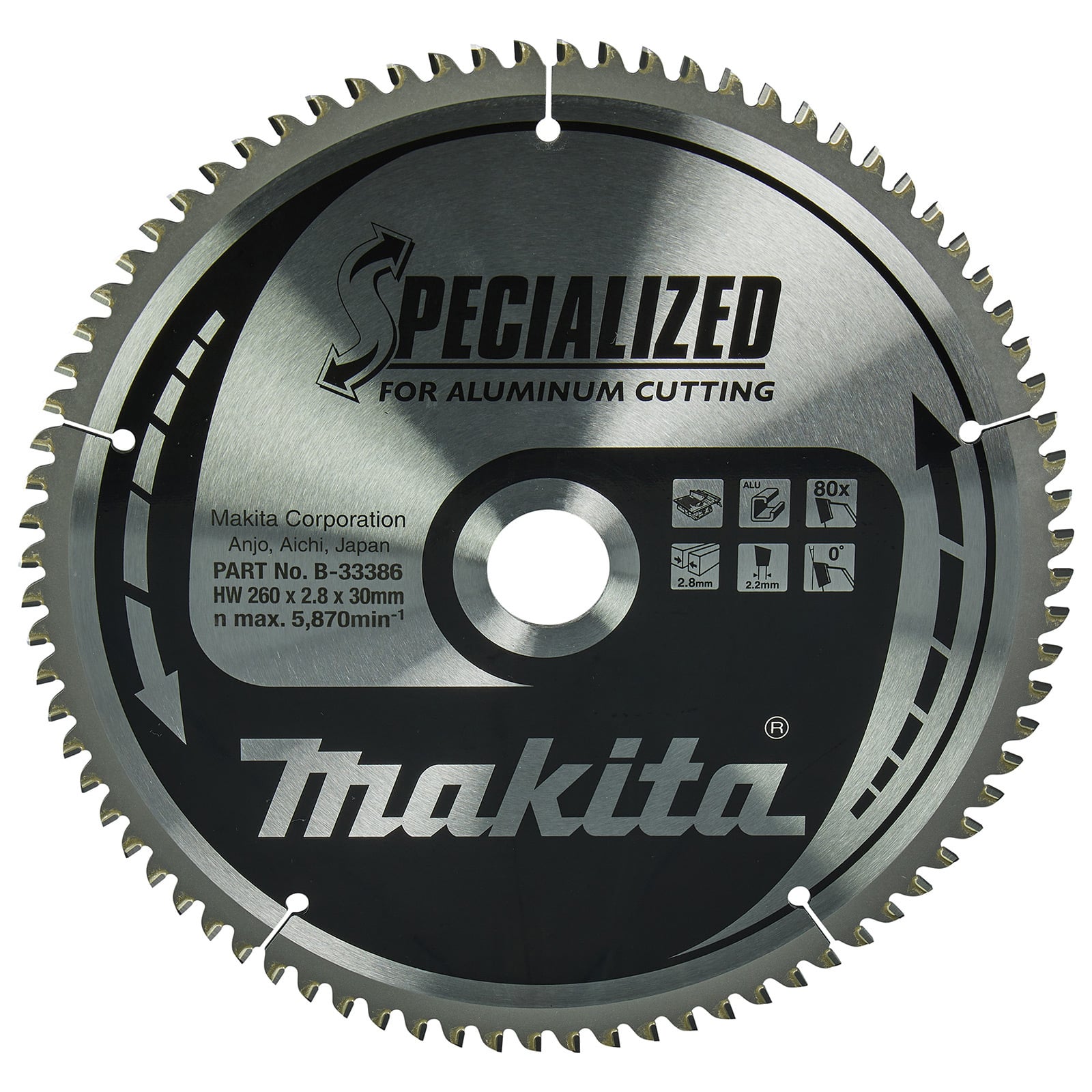 Makita SPECIALIZED Sägeblatt 260x30x80Z - B-33386