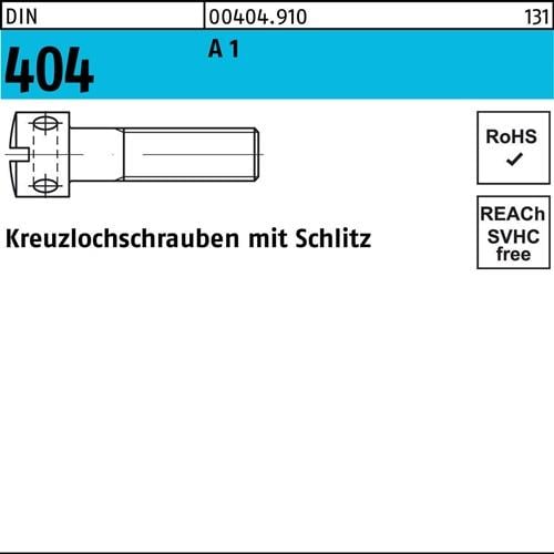 Kreuzlochschraube DIN 404 Schlitz M3x 8 A 1 100 Stück