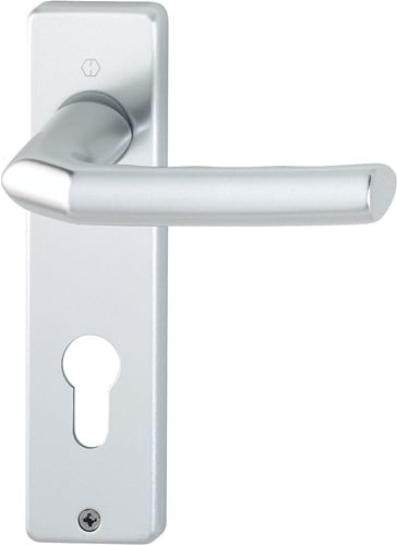 HOPPE Kurzschildgarnitur Birm.1117/202KP Alu.F1 PZ eck.Drückergrt - 2566340